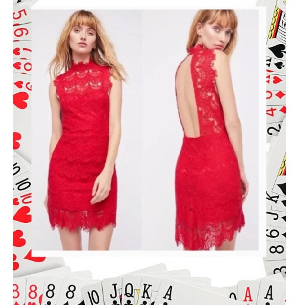 FREE PEOPLE Intimately Daydream Lace Slip Mini Dress (1282)